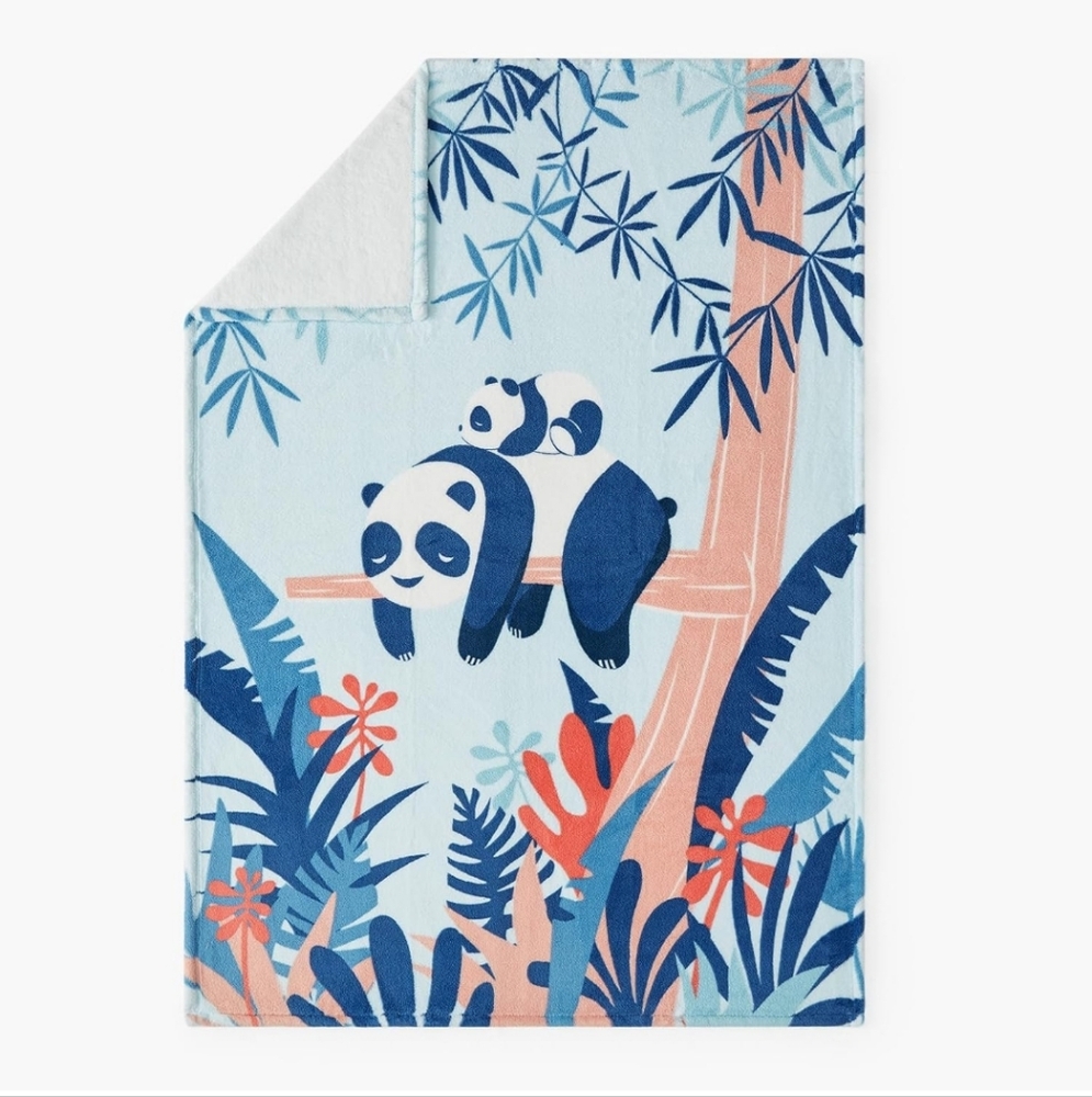 Cozy Bliss Panda Adventure Throw Blanket
